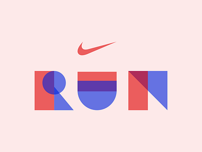 RUN font geometric geometric typography nike origami run running typeface typography