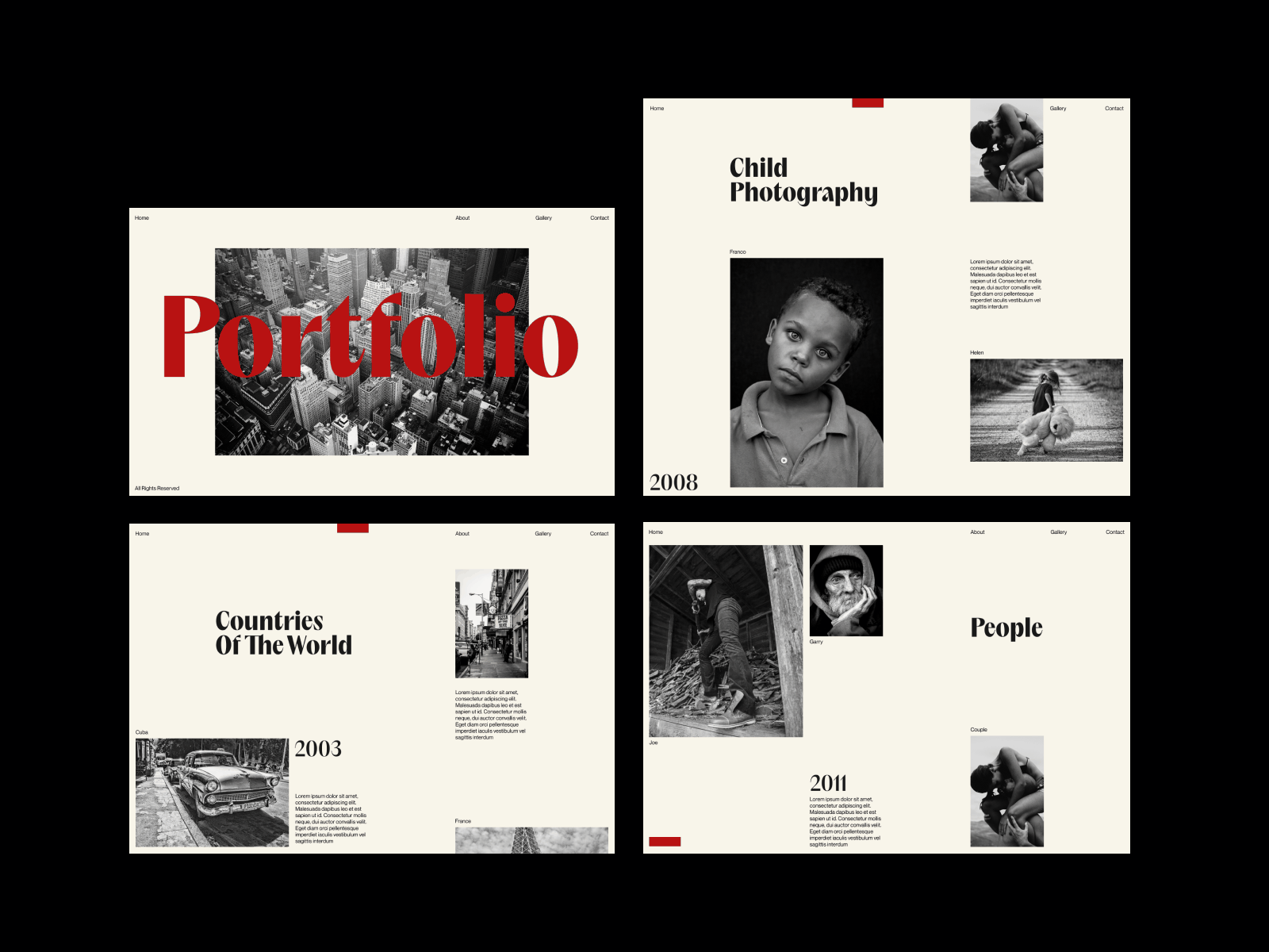 Portfolio Website artdirection design figma layout minimal minimalist monochrome photography portfolio typography ui visual design web design website whitespace
