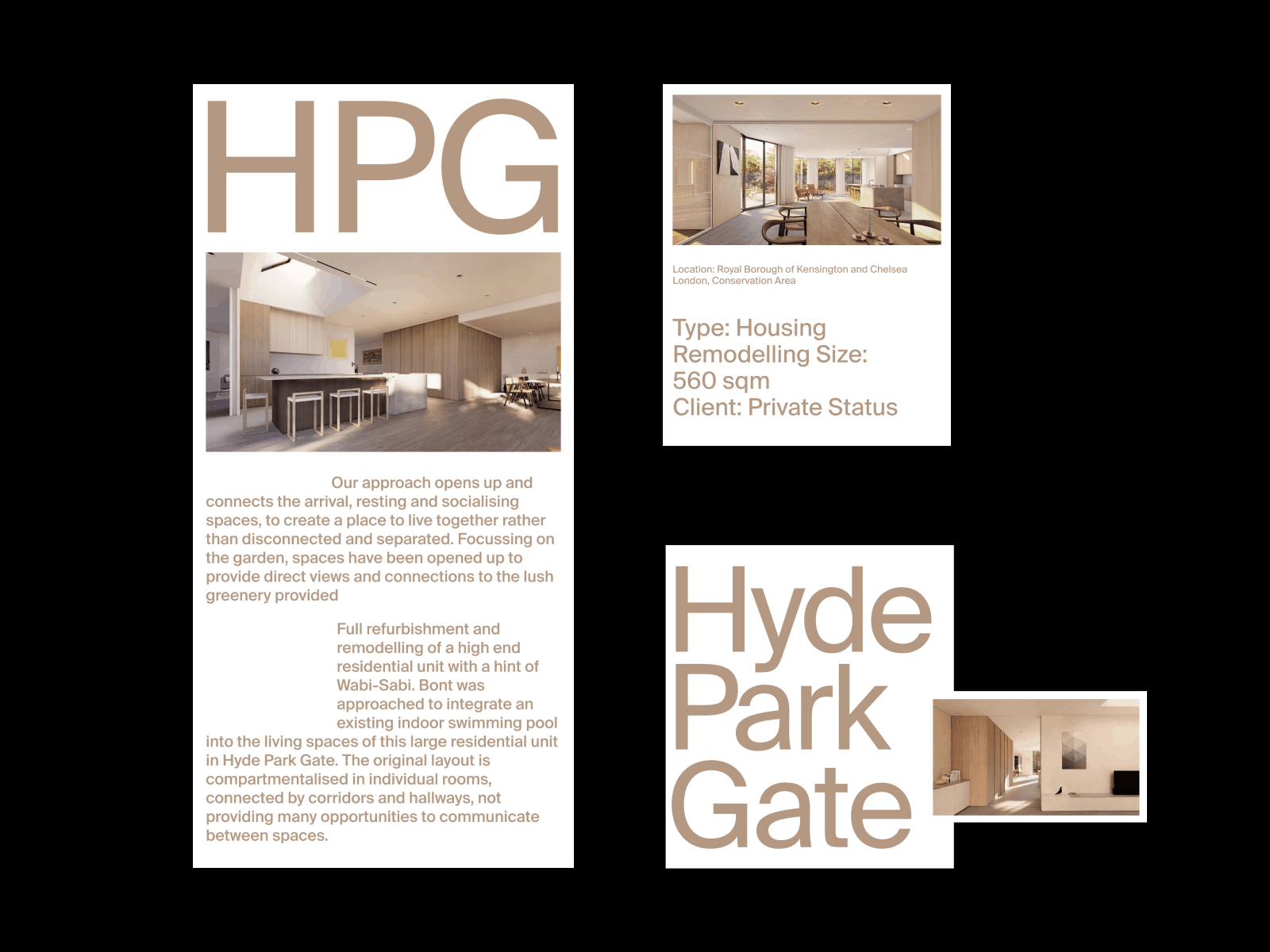 Hyde Park Gate 01 artdirection branding design figma layout minimal modern typographic typography visual design web design