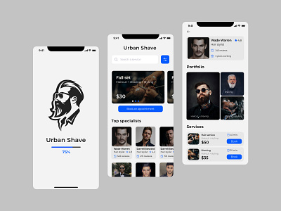 Barbershop - Urban Shave app branding design mobile ui ux
