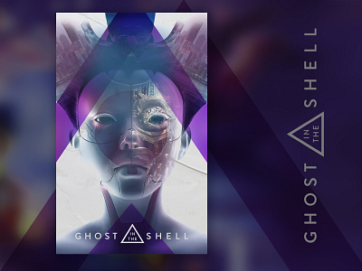 Movie poster - Ghost in the shell design double exposure illustration movie poster