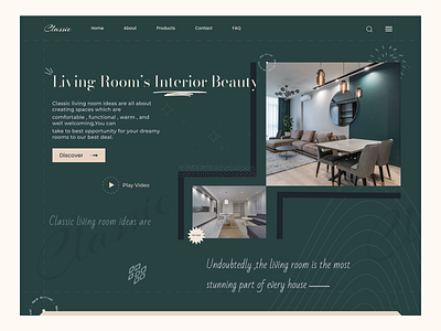 Interior Design Website Header architecture creative decoration home homedecor interior agency interior design landing page living room minimal real estate room ui uidesign uxdesign website website design