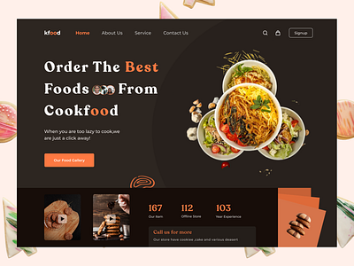 Food Web Header design cookies food food web food website header header design hero section home page landing page restaurant snacks ui ux web header website