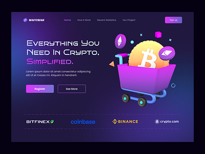 Cryptocurrency Landing Page Design