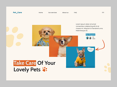 Pet Care Web Header Design