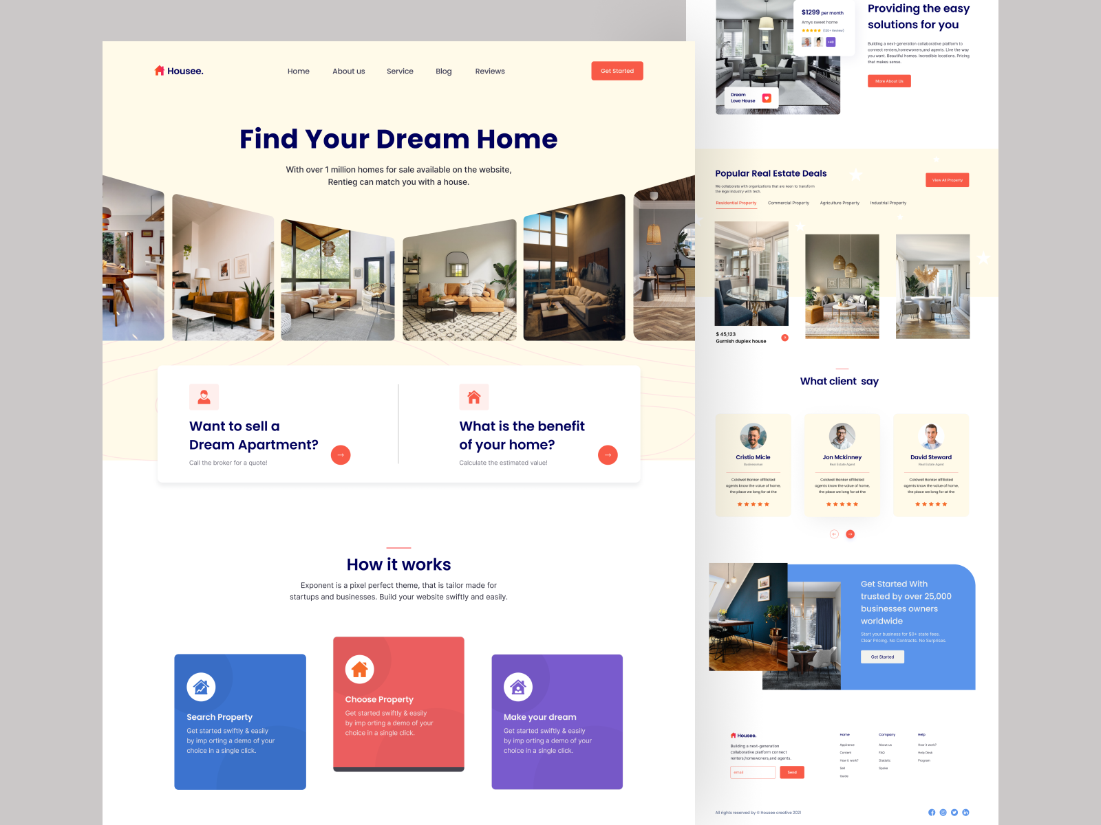 Real Estate Landing Page Design by Nure Afrin Era on Dribbble