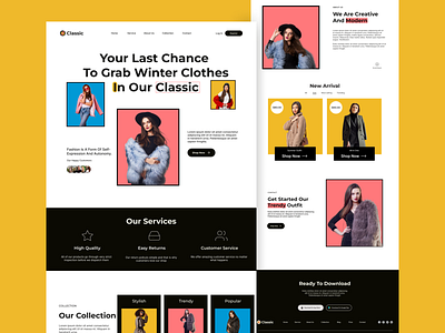 Fashion Website Landing Page branding clothes design fashion landing page fashion ui design fashion website homepage landing landing page design minimal trendy clothes uiux website design website ui