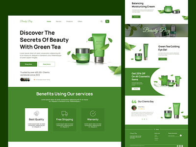 Beauty Product Website Design beauty beauty product landing page beauty product website beauty tips brand cream minimal product ui design product website ui design uiux website design