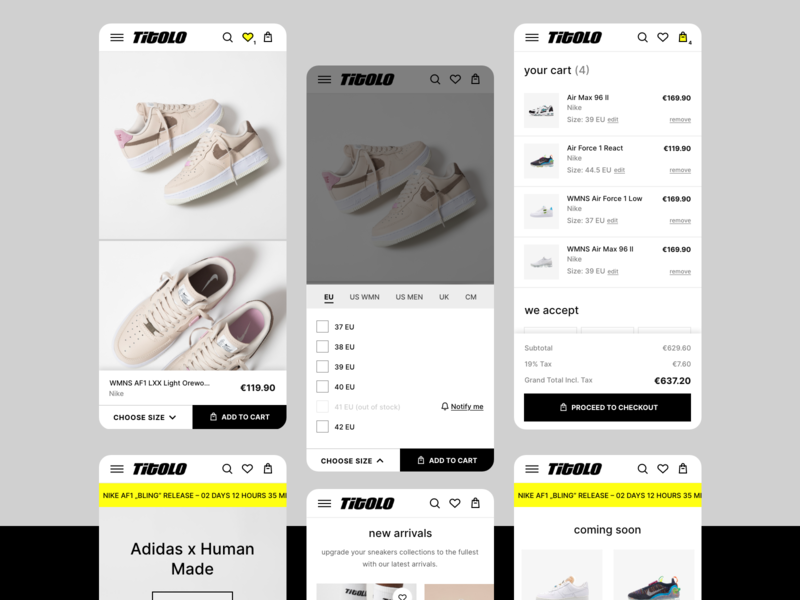 Titolo e-commerce e commerce ecommerce magento shop sneakers streetwear ui ux web design