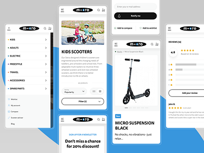 Micro Scooter - E-commerce e commerce ecommerce kids magento micro micro mobility mobility scooter scooters shop ui ux web design