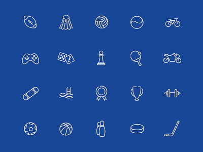 Sport and hobbies icon set