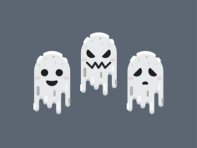 Ghosts ceps flat design flat illustration ghosts ghosts flat design halloween souls spirits vector