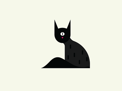 One-Eyed Cat black cat black cat flat design ceps cyclops cat flat design flat illustration halloween one eyed cat one eyed kitten vector