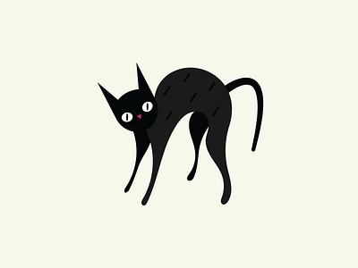 Black Cat black cat black cat flat design cat ceps feline flat design flat illustration halloween scared cat vector witch cat