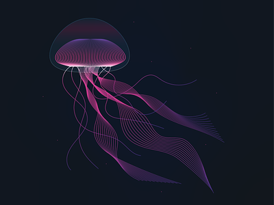 Jellyfish blend blend art ceps deep sea creature jellyfish phantom jellyfish sea vector