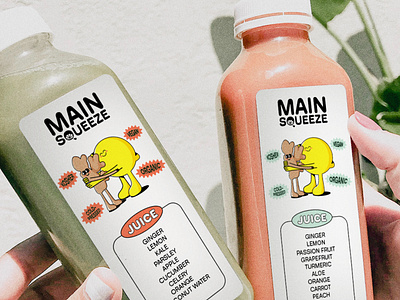 Main Squeeze Juice Mock-up branding design graphic design illustration logo packaging