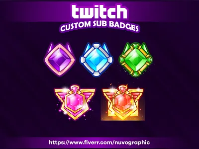 Tier Sub Badges design emotes graphic design graphicforstreamer illustration logo subbadges twitch twitchemotes twitchsubbadges