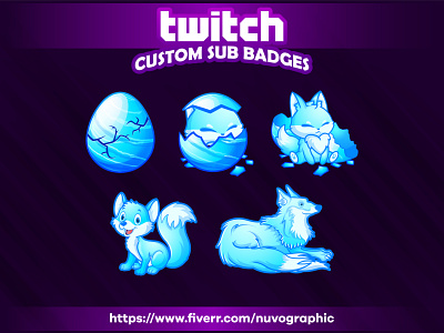 Fox Sub Badges design emotes graphic design graphicforstreamer illustration logo subbadges twitch twitchemotes twitchsubbadges