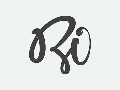 Ri calligraphy lettering logo typography