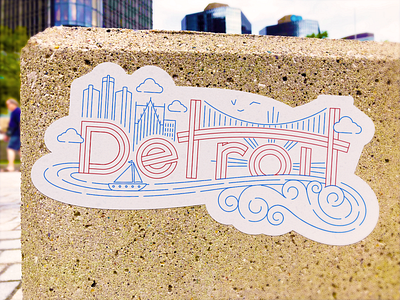 Detroit detroit illustration sticker typgraphy weekly warm up
