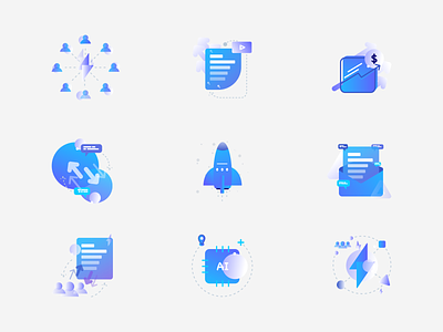 Icon set for a corporate presentation content design digital graphic icon icons illustration info marketing one to one sales shapes share stakeholders