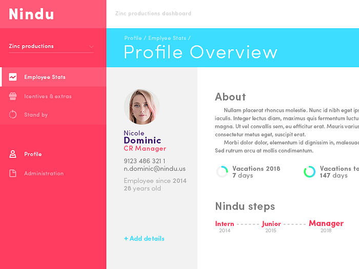 26 #FreeTime HR profile dashboard by joaoleitaoramos on Dribbble