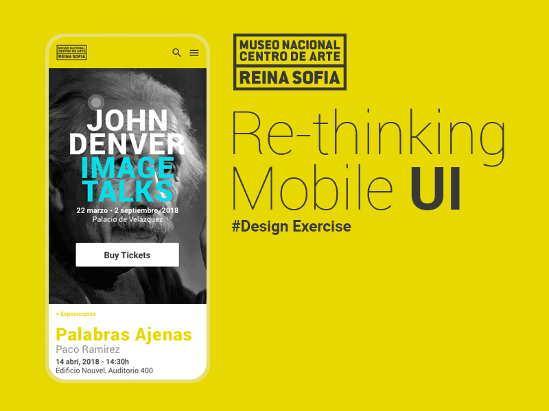 Re-thinking Mobile Ui for Reina Sofia design digital exercise gif mobile roboto think ui ux web