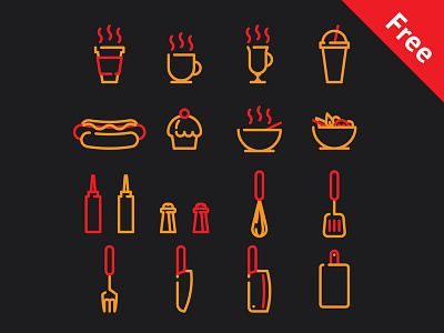 Free icons for cafe and streetfood