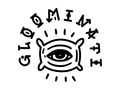 Gloominati badge black eye gloom gloominati gloomy illuminati illustration occult pillow sad tired