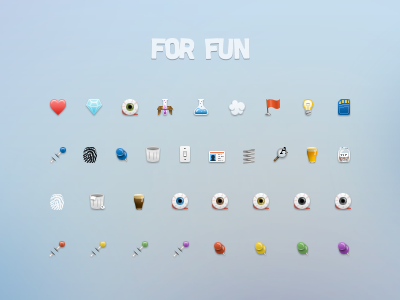 For Fun Icon Set beer cloud creative market eye flag fun heart icons pin small tack tiny