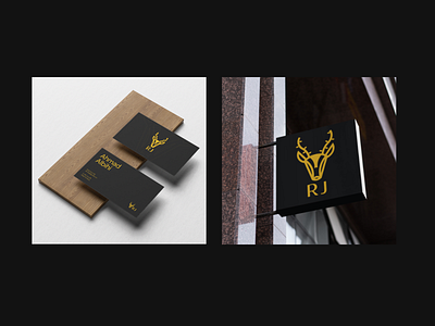 Logo and Business Card of RJ a UAE based carpentry company branding business card carpentry design graphic design illustration logo logo design mockup stationary