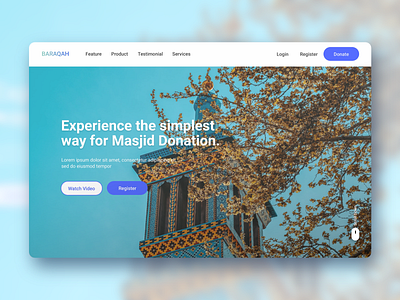 Baraqah - Responsive Website for Masjid Donation System. dhaka islamic app islamic website religious webdesign