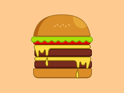 illustration - Burger . 2d 3d animation branding burger design eaten figma flat illustration food graphic design illustration logo ui
