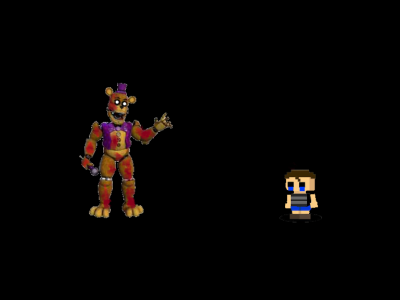 fredbear with blood trying 2 help crying child (cc)