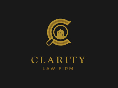 Logo - Clarity Law Firm branding gold house identity law firm letter c logo magnifying glass