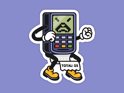 Terminal bank banking cartoon cash charactter check credit card money terminal