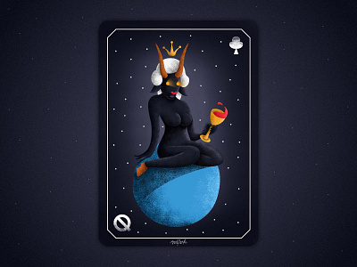 Playing card: Goat Queen