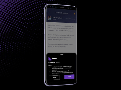 Lexica Redesign app chat clarity dark dark app dark mode dark theme dark ui design dribbble email mail mobile overlap overlay raleway samsung samsung mockup ui ux