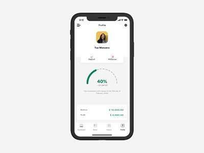 Investment Dashboard (Mobile) app bank cards circular clarity design dribbble finance invest investment ios minimal mobile money ui user ux