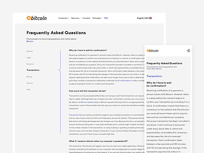 FAQ Redesign | Bitcoin.org bitcoin faq faqs help mobile typography web