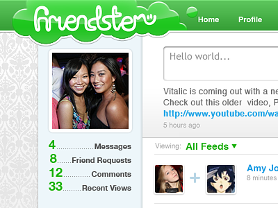 Friendster – redesign by Alexander Berkeley Lambert on Dribbble