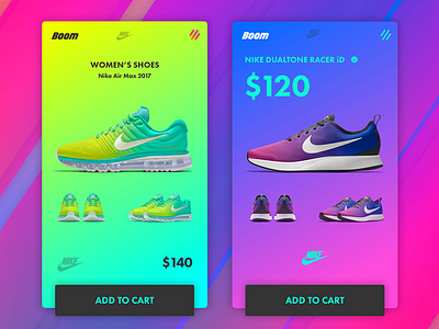 Updated BOOM! app bright colorful design gradient interface mobile modern neon ui ux vibrant