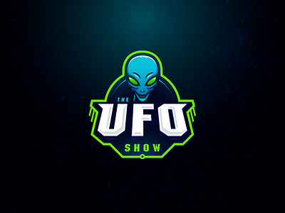 The UFO Show alien design illustration logo typography