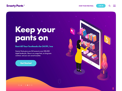 Smarty Pants background branding colors design design agency features fun gradient icons illustration landing page typography ui ux web website