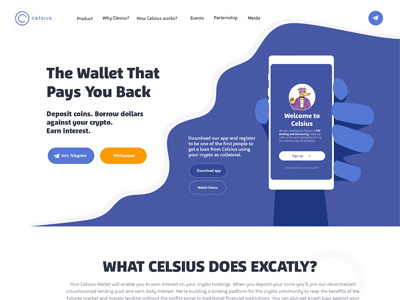 Celsius Home Page design ui ux