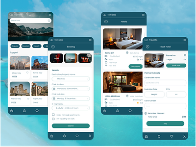 Travel Service- Mobile app app car design hotel rent travel ui ux