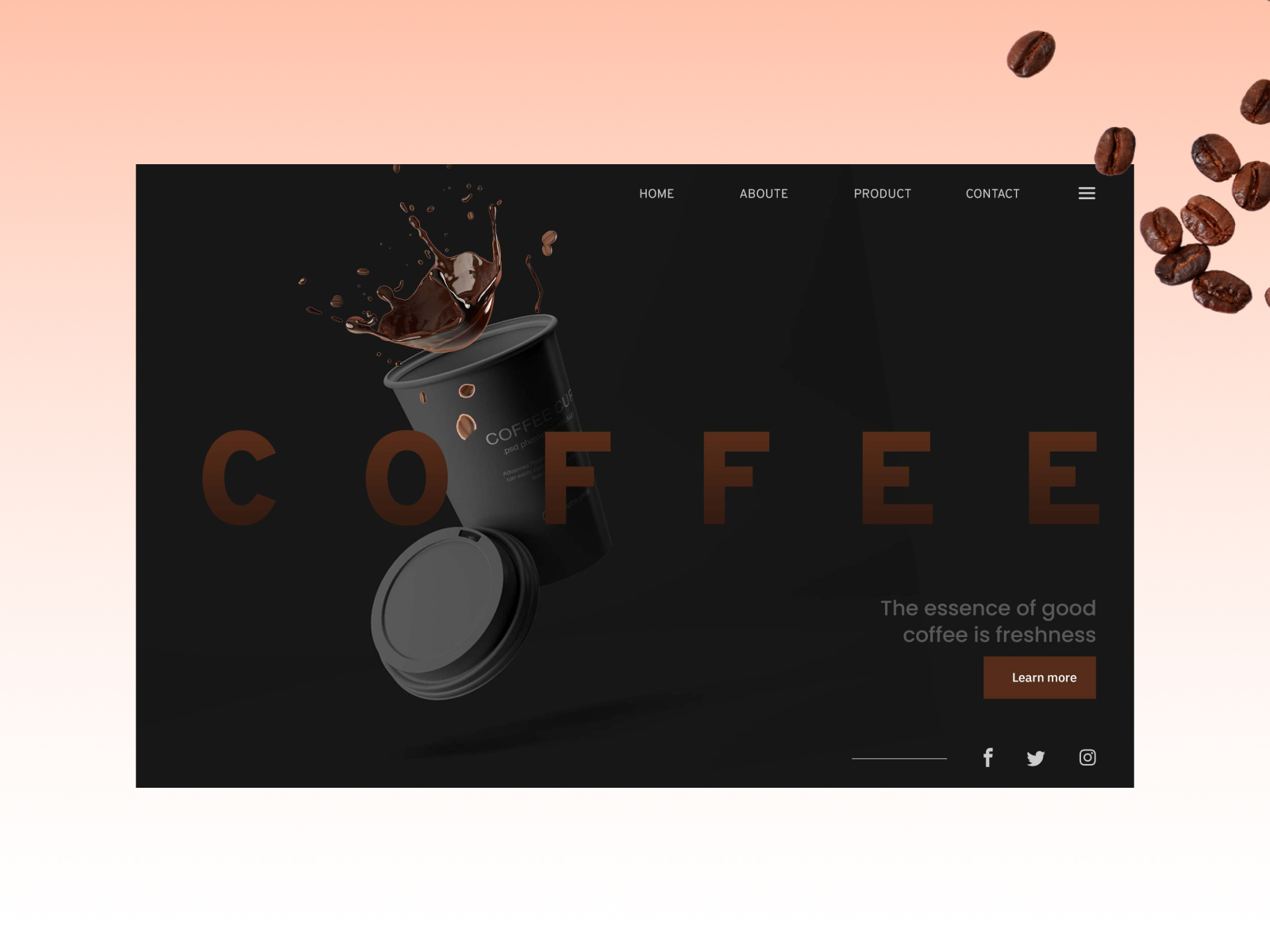 Coffee Shop Website Landing Page By Pinal Hadvani On Dribbble