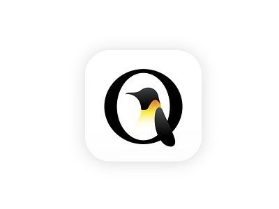 penguin annimal chat illustration logo penguin q