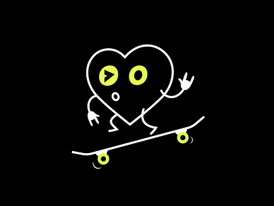 yoo man cool heart illustration skate youth