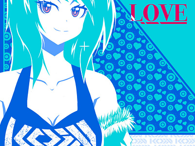 Looking at what we Love anime beautiful blue branding cartoon design eyes graphic design hearts illustration koin logo love manga photoshop poster procreate shapes typography vector